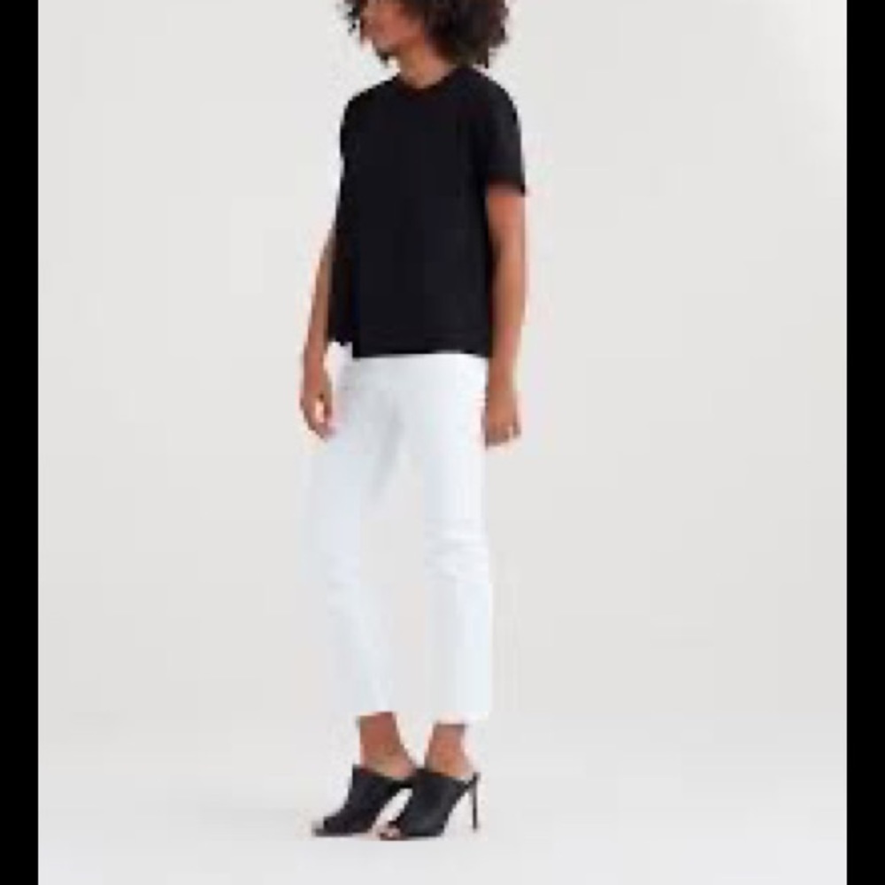 7 For All Mankind KIMMIE CROP IN CLEAN WHITE Sz 27X27” Stretch Preppy Mid Rise